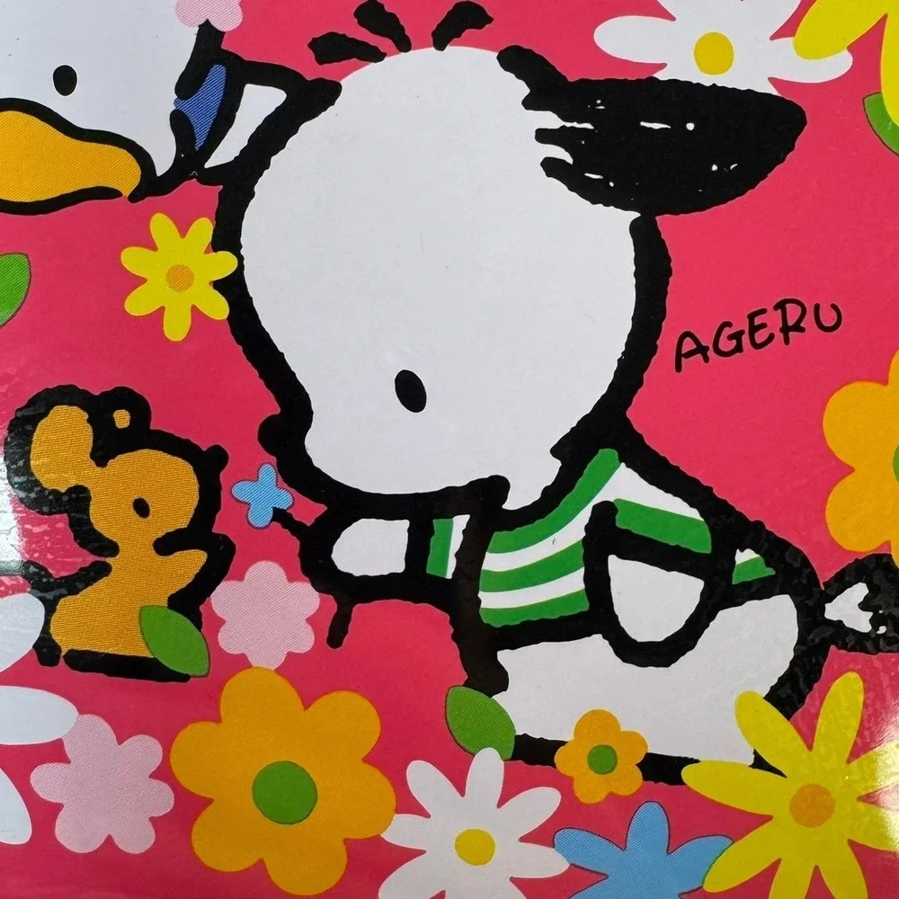 Vintage 1992 Sanrio Character Town Metal Lunch Box Hello Kitty Keroppi Pink Tin